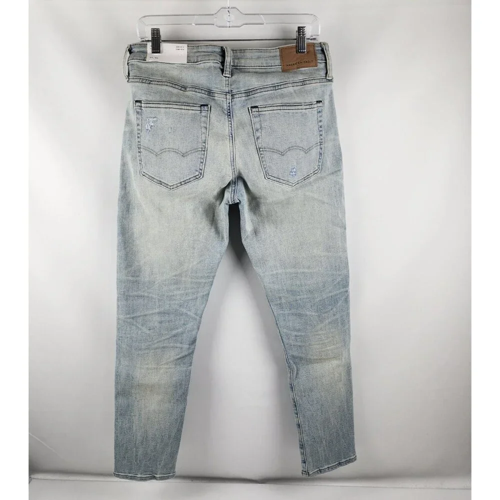 SOLD OUT American Eagle Jeans Mens 31x30 Blue Airflex + Temp Tech Skinny NWT - Picture 10 of 13